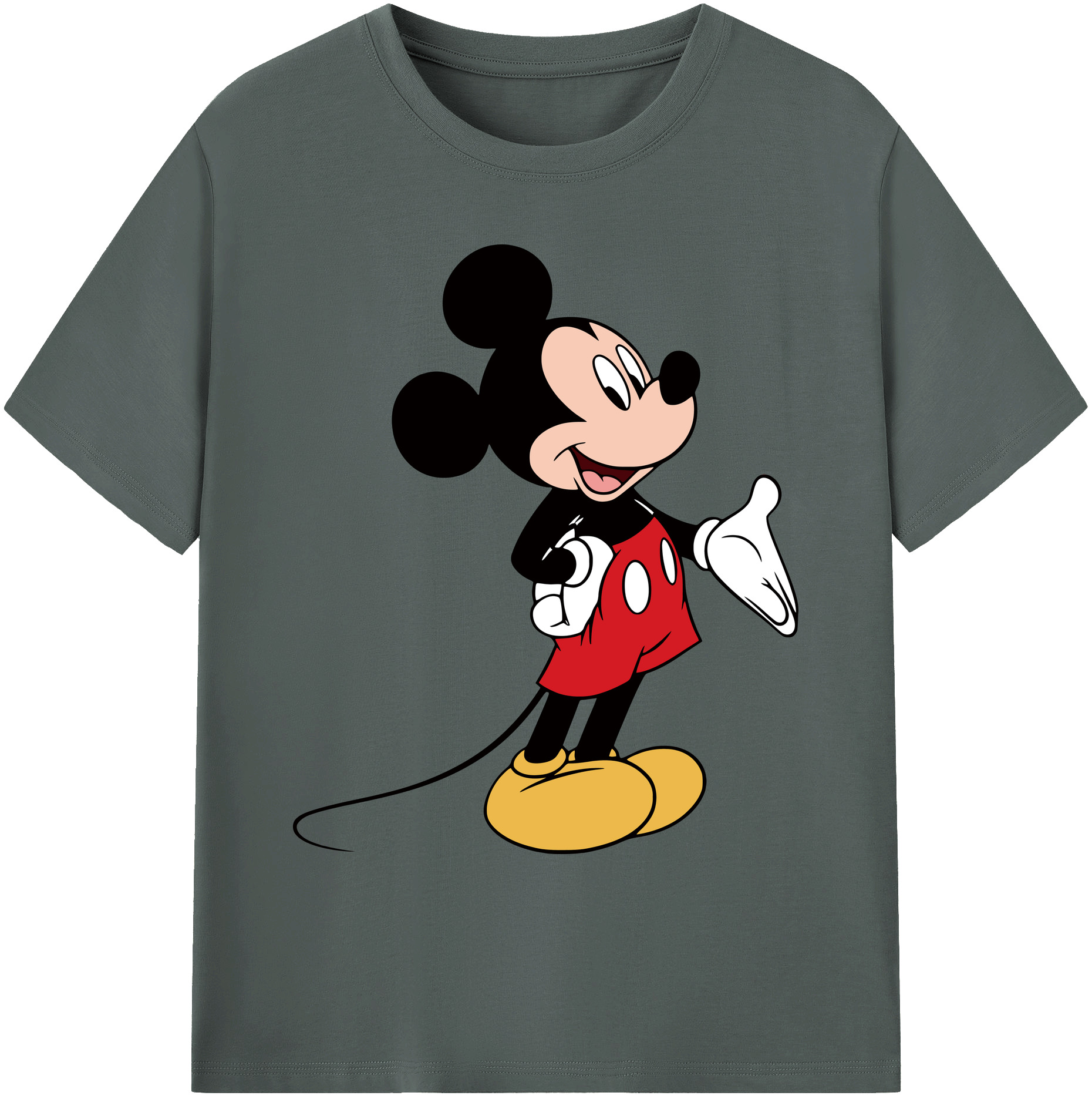 ミッキーマウス Mickey Mouse 綿100％ メンズ半袖Tシャツ｜肌触りやわらか＆通気性